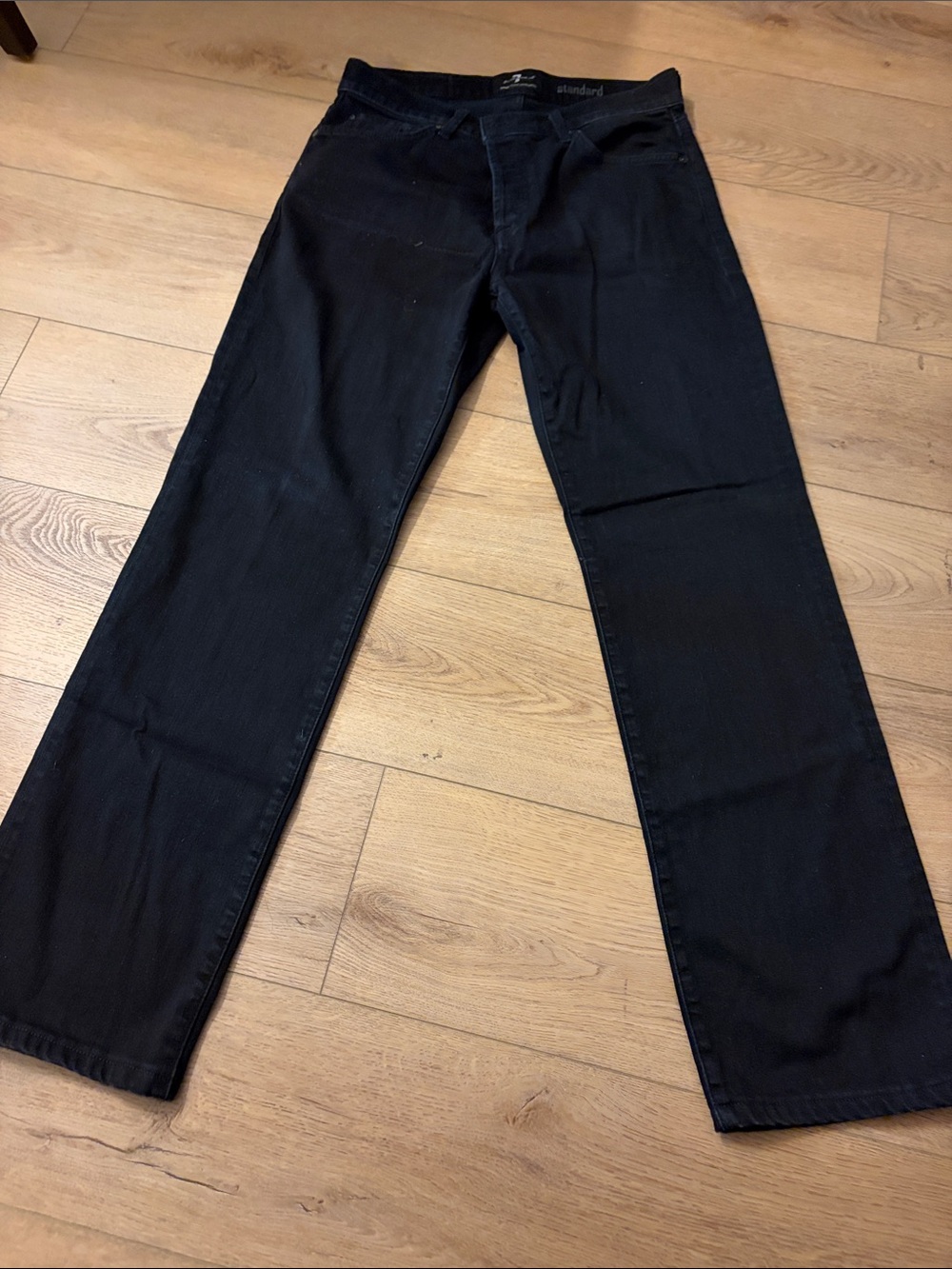 7 For All Mankind Women's Straight-Leg Black Jeans